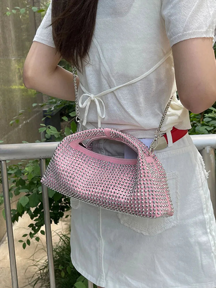 Silver Rivets Suede Hobos Tote Handbags and Purses Women Dumplings Shoulder Crossbody Bags New Trendy Messenger Travel Bag