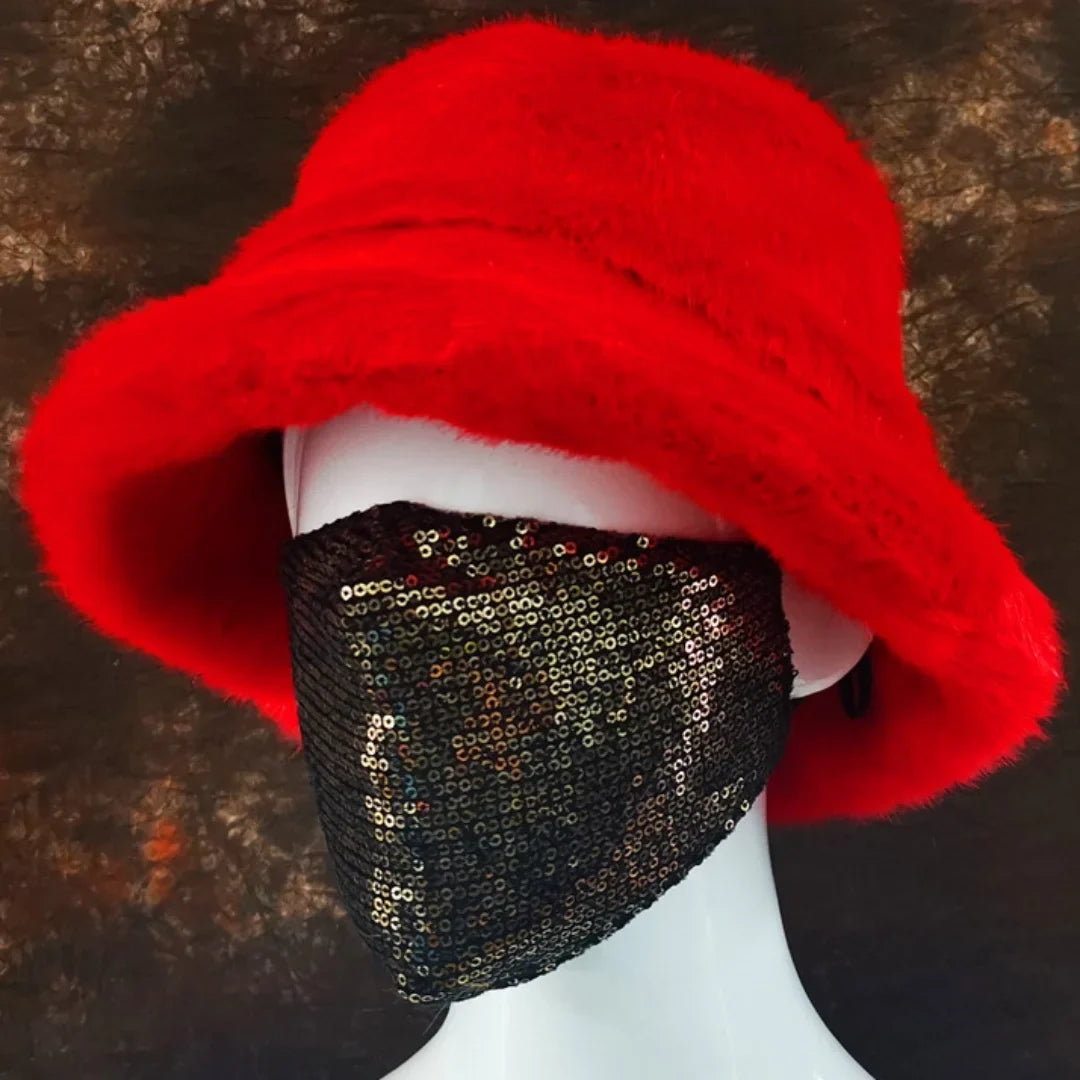Winter 58-60cm XL Faux Fur Bucket Hat For Women Outdoor Warm Luxury Oversize Fisherman Hat Girl Trendy Party Long Fur Panama Cap