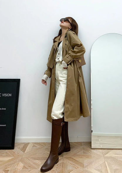 Shoes for Woman Winter Knee High Shaft Footwear Leather Women's Boots Pointed Toe Long Brown Comfortable and Elegant Hot Quality