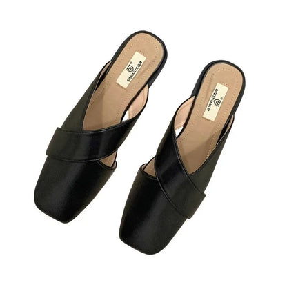 New Summer Baotou Half Women's Slippers Anti-slip Wear Fashion Outdoor Ladies Mules Casual Lovely Wind Woman Sandals