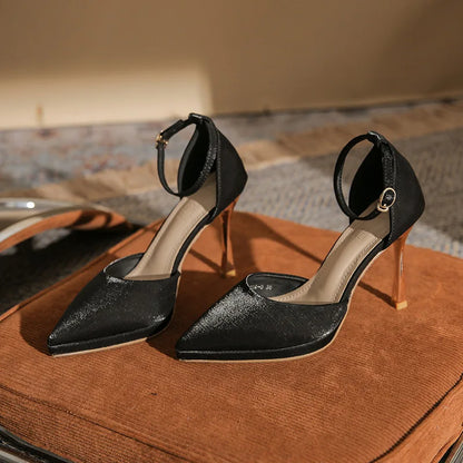 Velvet Shoes Med Square Toe Block Heels High Heeled Sandals Woman Mary Jane Espadrilles Platform Suede Medium Wedding Chunk
