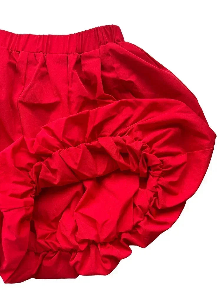 Solid Sexy Y2K Two Layer Bubble Baddie Shorts for Women Summer Fashion Retro High Waist Elastic Mini Bloomer Shorts Female