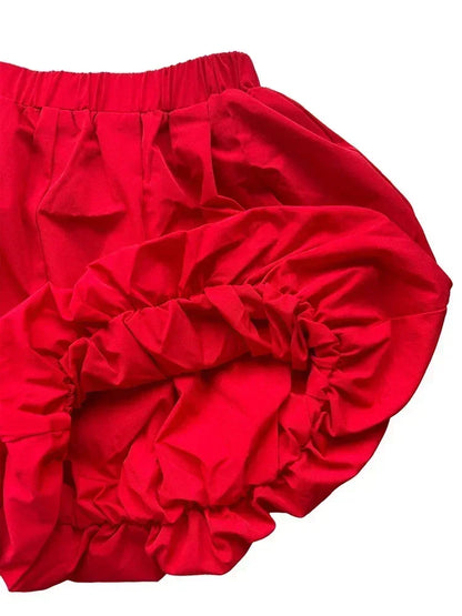 Solid Sexy Y2K Two Layer Bubble Baddie Shorts for Women Summer Fashion Retro High Waist Elastic Mini Bloomer Shorts Female