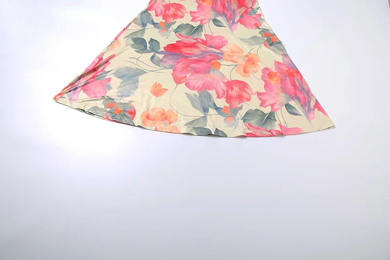 Women Sexy Floral Print Strapless Bodycon Maxi Dress with Ribbon Scarf Sleeveless Backless Slim Party Long Robe Holiday Outfits