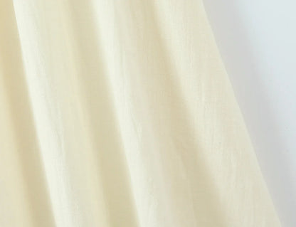 Vacation Style Casual Summer Dresses 2026 Women Square Neck Short Sleeve A-line Midi Dress Solid Robe