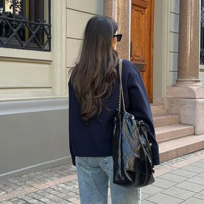 Stylish Versatile Jacket Stand-collar Women's Classic Casual Mature Elegant 2025 Autumn Coat Trend Edgy High-quality Street Wear