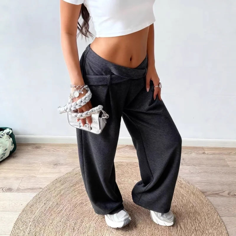 Spring & Summer New Style Women's Casual Versatile Best-Selling Loose Solid Color Minimalist Fashion Floor-Length Pants