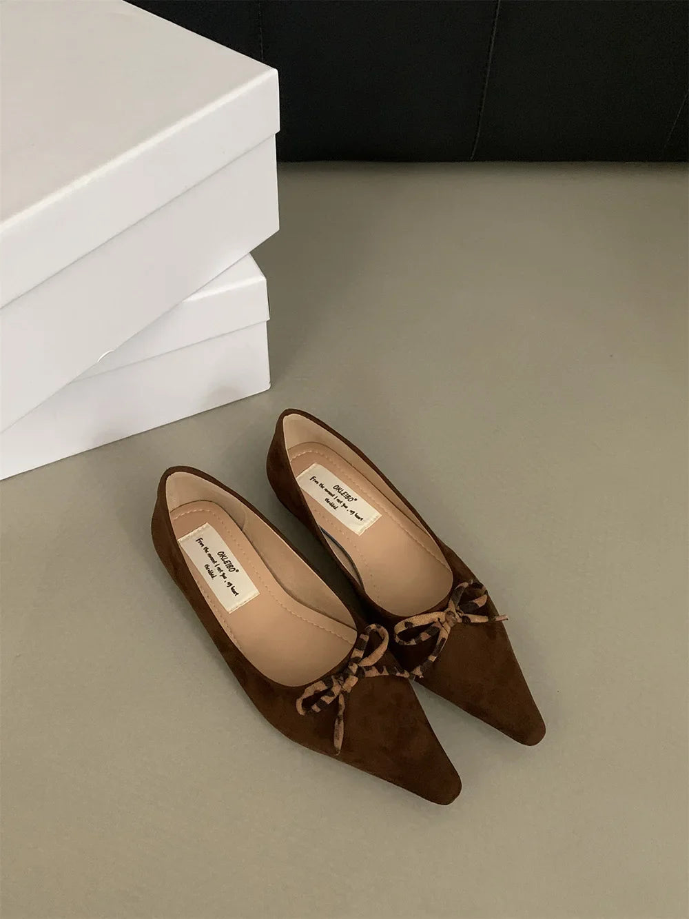 Pointed Toe Women Loafers New Arrivals Autumn Spring Dress Shoes Low Heeled Flats Bow Design Casual Slides Mules Shoes