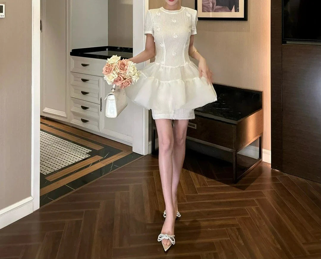 Retro Design Tutu Dress Dress Women's Summer New Temperament Sweet and Thin Striped Skirt