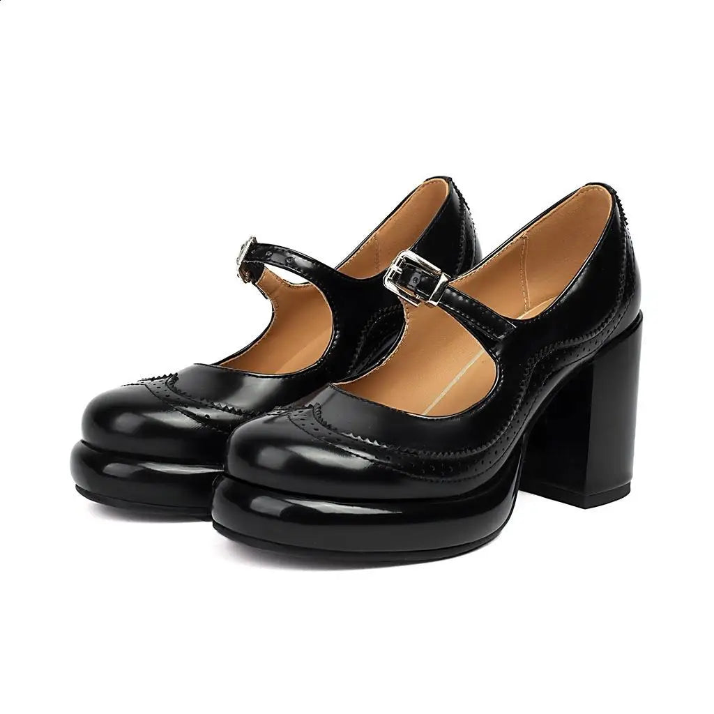 African Woman Shoe Chunky Sandals Round Toe Shallow Mouth Casual Heels Classic Style Mary Jane Burgundy Block Straps Comfortable