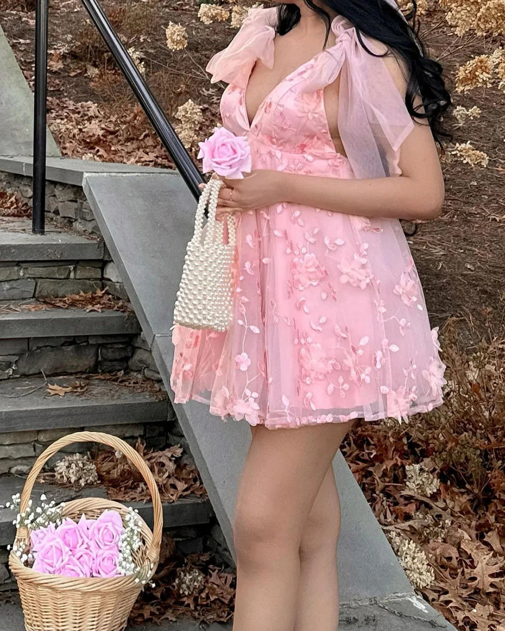 Elegant Pink Evening Dresses A-Line Puff Sleeves Prom Dresses Ankle Length Formal Prom Gowns Button Graduation Dress