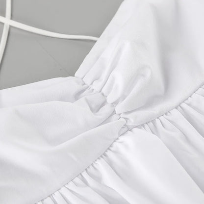 Spring and summer casual white versatile sexy suspender V-neck fashionable dress slim commuting short skirt for women