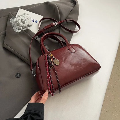 Small PU Leather Shoulder Bags For Women New Winter Y2K Korean Fashion Retro Crossbody Bag Trend Simple Handbags And Purses