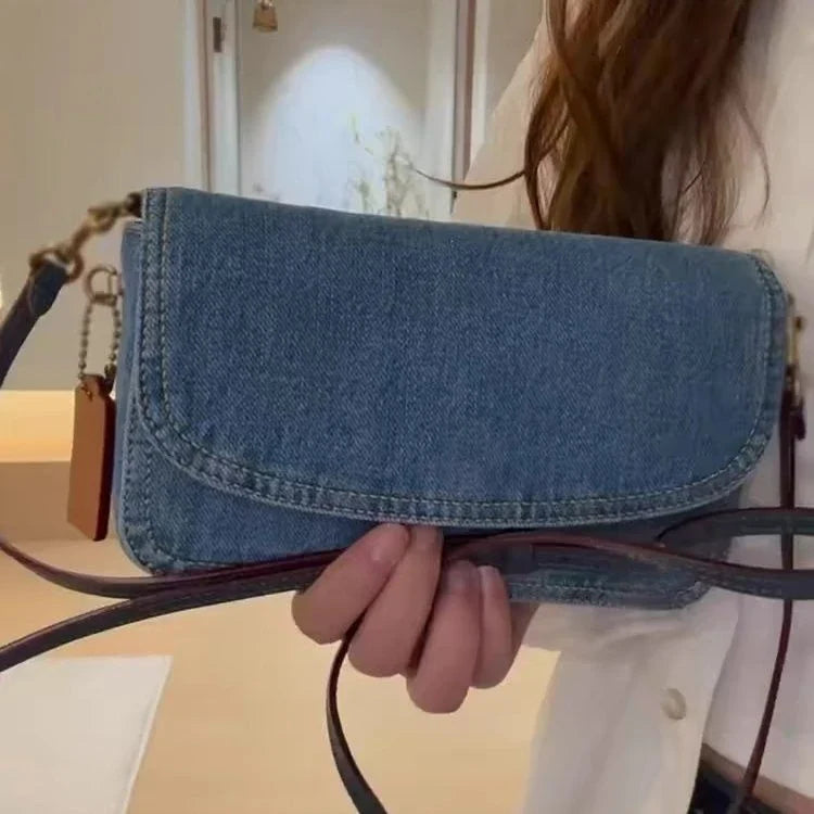 Single Shoulder Denim Crossbody Bag Fashion Retro New Women's Denim Small Bags