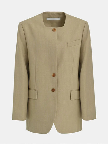 Casual Women's Blazer Jackets Long Sleeve Square Collar Spring Female Coat Fashion Pockets Long Sleeve Office Lady Outfits