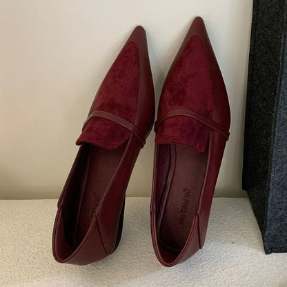 Pointed Toe Retro Flats Women Footwear Spring Autumn New Fashion Shallow Elegant Office Shoes Brand Loafers Ladies Zapatos Mujer