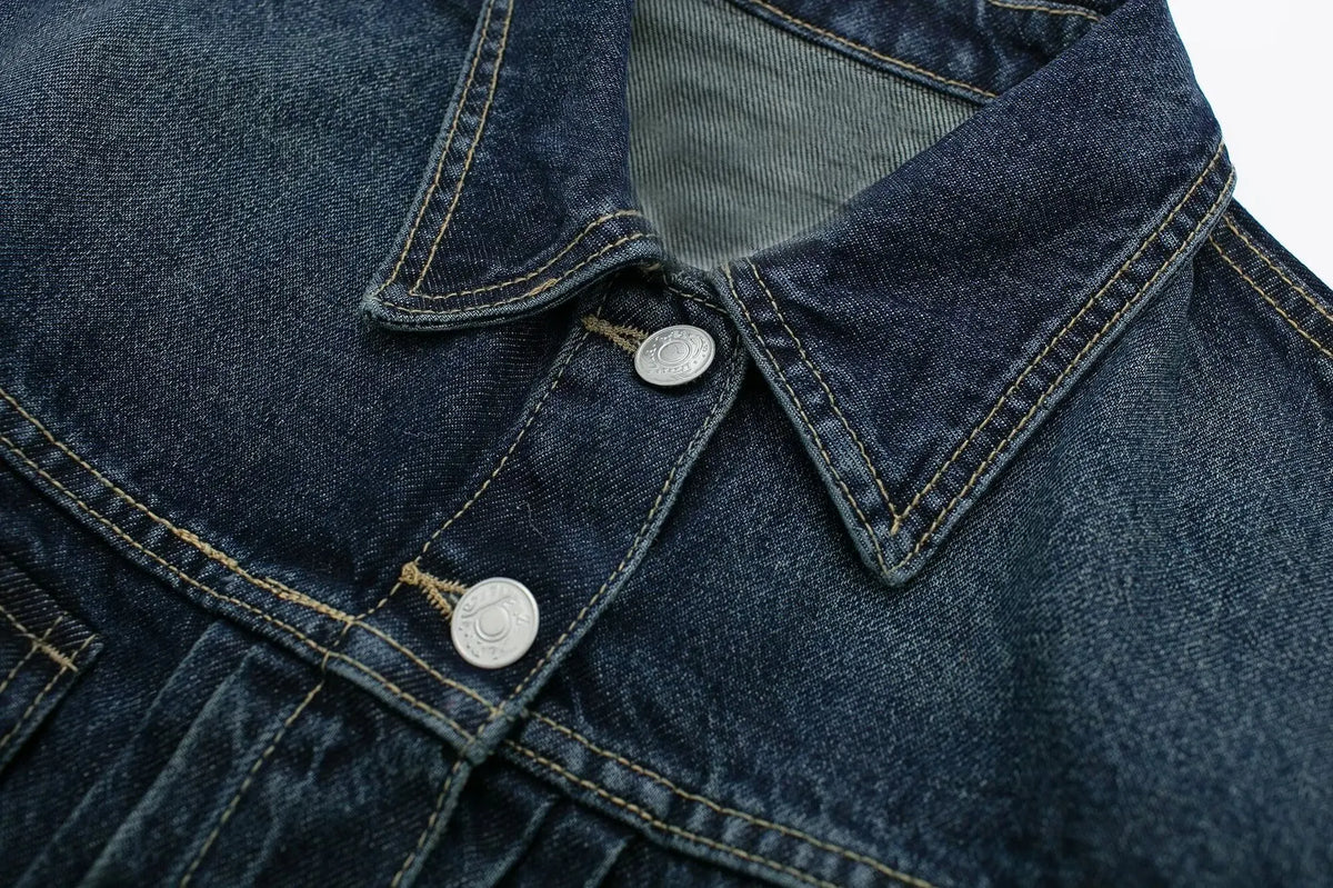 Women's New Plus Size Heart-shaped Pocket Denim Jacket Jacket for Women