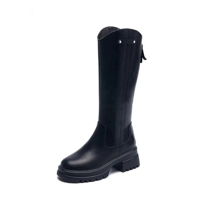 Women Boots Winter New Large Size Genuine Leather Women Long Boots Western Cowboy Boots Ladies Keep Warm Shoes