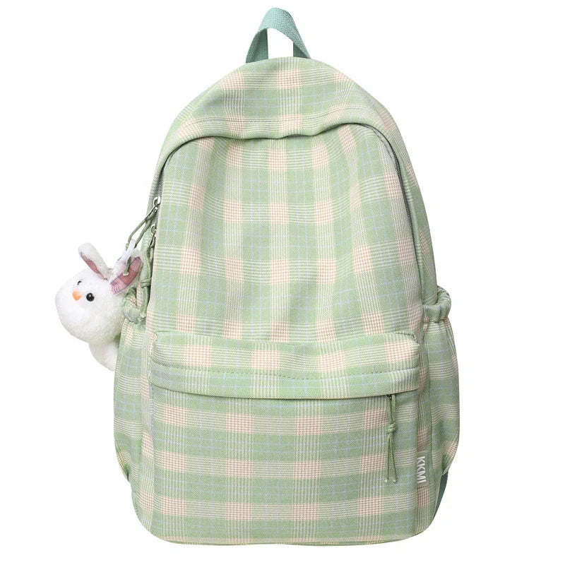 New Fashion Lady Lattice Travel School Bag Female Plaid Cute College Backpack Trendy Women Bag Girl Cool Kawaii Laptop Backpack