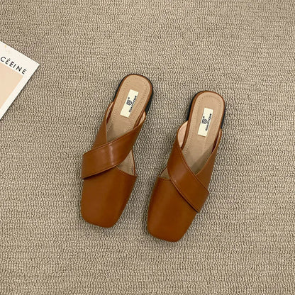 New Summer Baotou Half Women's Slippers Anti-slip Wear Fashion Outdoor Ladies Mules Casual Lovely Wind Woman Sandals