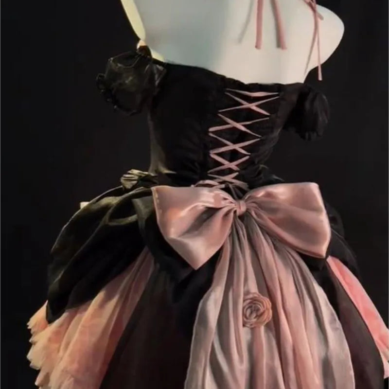 Rose Dress Flower Wedding Sweet and Spicy Fishbone Pettiskirt