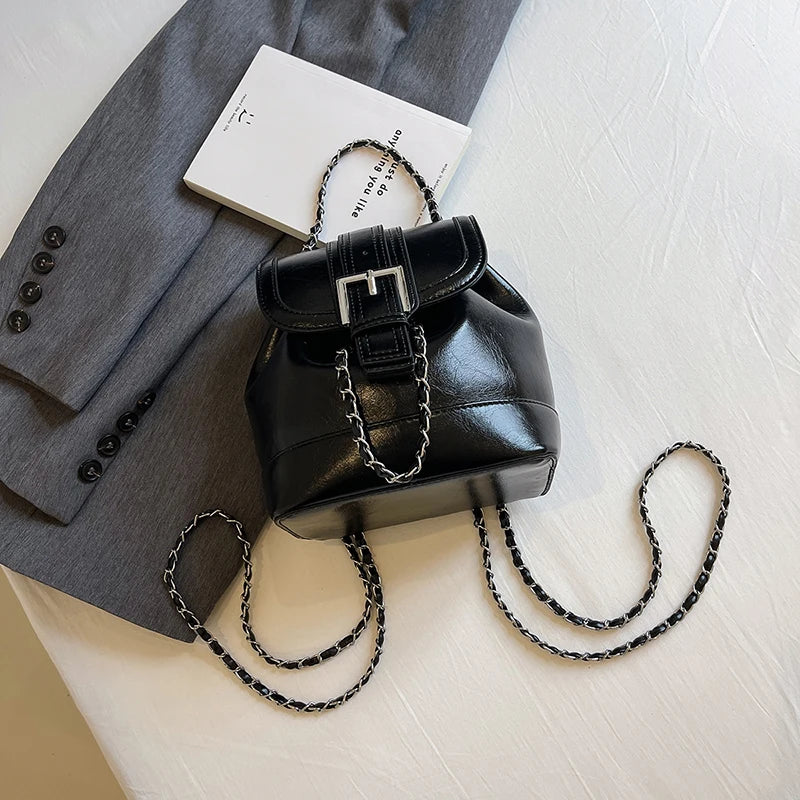 Large Capacity Backpack Fashion Soft Leather Handbag Purse Trendy College School Bag Casual Travel Backpack Women's Shoulder Bag