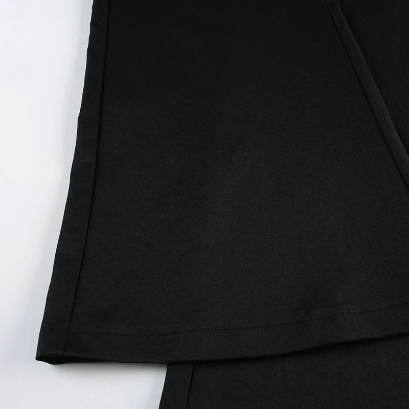 Irregular Waist Flared Pants Baggy Boot Cut Trousers Casual Basic All-match Streetwear Chic Fashion Outfits Women