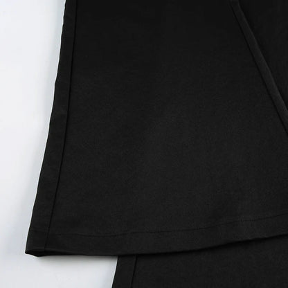 Irregular Waist Flared Pants Baggy Boot Cut Trousers Casual Basic All-match Streetwear Chic Fashion Outfits Women