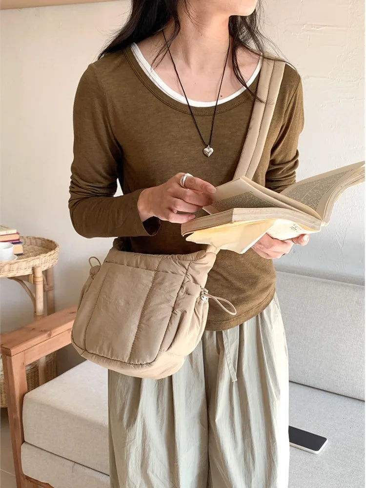 Fashion Casual Cloud Crossbody Bag Women Autumn Winter New Korean Cotton Clothing Bag Shoulder Bags Simple Trend Handbags