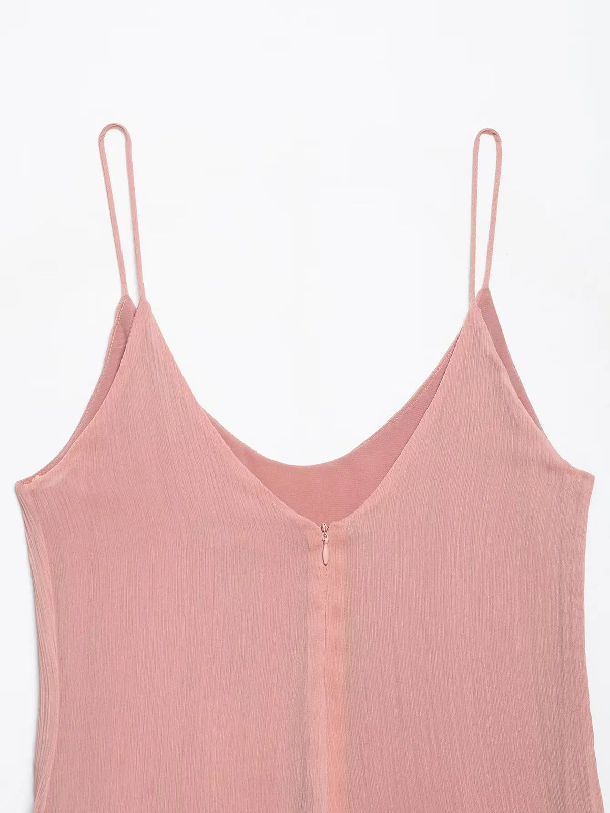 Women's Sweet Chic Suspender Dress Pink Solid Layered Zipper Mini Dress Fashion Spring Summer Holiday Beach Party Dress