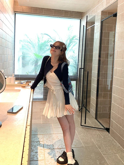 Coquette Mini White Skirts for Women Irregular Kawaii Pleated Skirt High Wasit A-line Lolita Style Fairycore Aesthetics