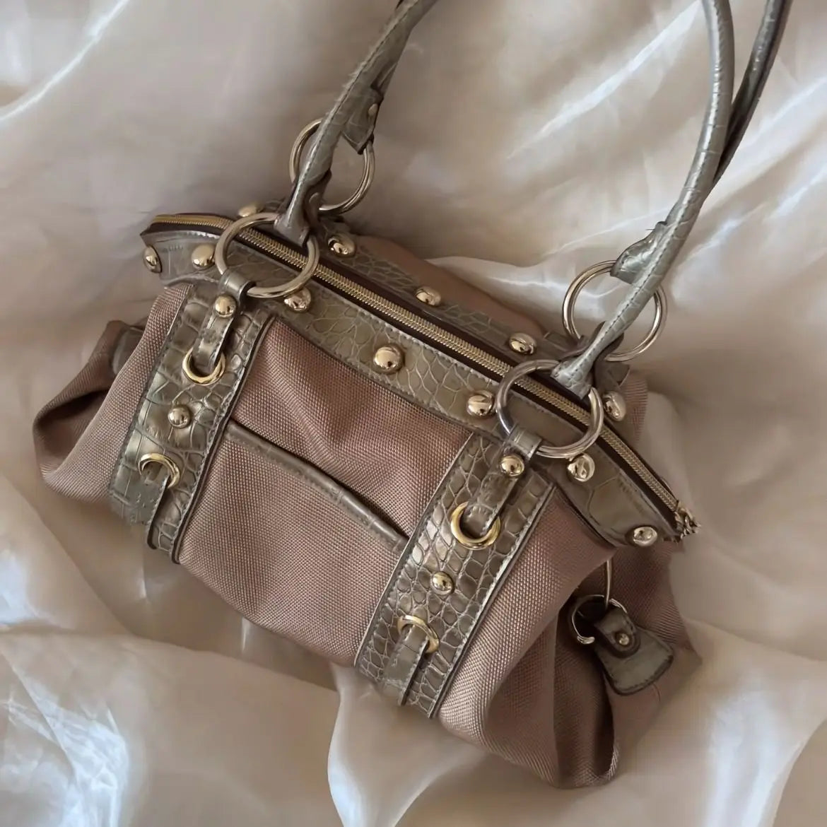Hot Girl Retro High End Handbag Women Patchwork Large Capacity Shoulder Bag Ladies Y2K Aesthetics Harajuku Underarm Tote Bag New