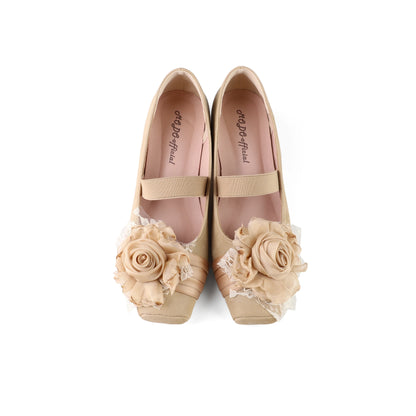 Sweet Lady Japanese Lolita Low-heeled Single Shoes Retro Elegant One-word Buckle with Ballet Style Square Head Mary Jane Shoes