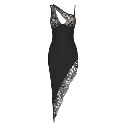 V Neck Sleeveless Midi Lace Bandage Dress SJ061610
