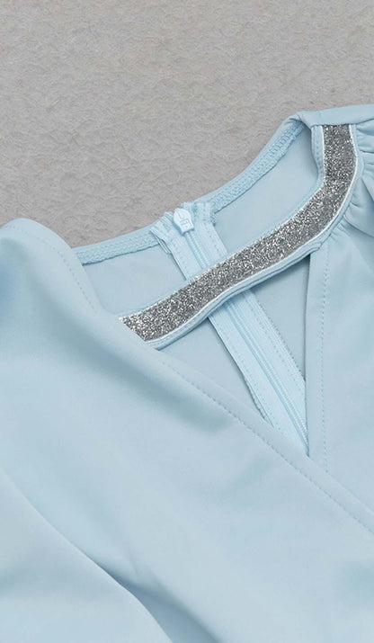 Sleeveless Thigh Slit Dress in Light Blue