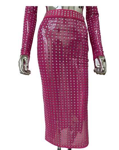 Mesh Top Skirt Sparkling Party Dress