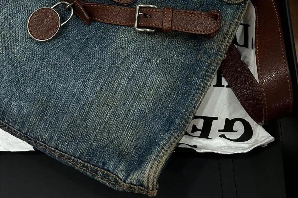 Fashionable and Versatile Contrasting Denim Vintage Design Single Shoulder Crossbody Bag for Women Jeans Bags