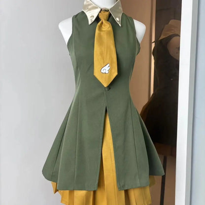 Japan Genuine Anime Card Captors Sakura Cosplay Daily Suit Sakura Cosplay Sakura Hongkong Travel Green Dress Wig Women Roleplay