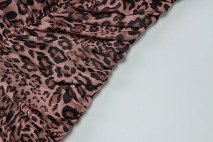 Leopard Print Backless Sexy Maxi Dress For Women Gown Halter Off-shoulder Sleeveless Bodycon Beach Long Dress Vestido