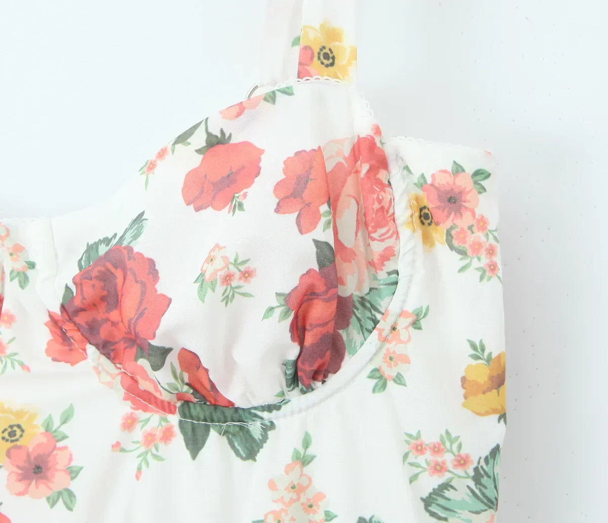 Sweetheart Neck Floral Print Bustier Tiered Ruffle Midi Dress