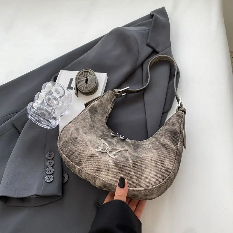 Elegant Women Underarm Top-handle Bag Single Shoulder Korean Crossbody Fashion New Niche Crescent Bags