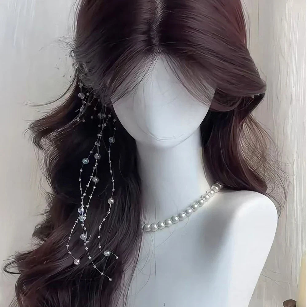 Brown Synthetic Wavy Women Wig Fluffy Lolita Cosplay Heat Resistant Wig for Daily Party
