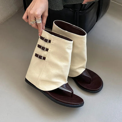 New Fashion Open Toe Women Ankle Sandals Boots With Height Increasing Footwear Ladies Short Booties Shoes Female Flip flops