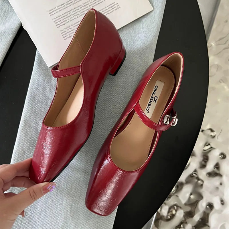 Spring New Women Mary Jane Shoes Fashion Round Toe Shallow Slip On Ladies Flat Shoes Soft Sole Outdoor Dress Ballerina