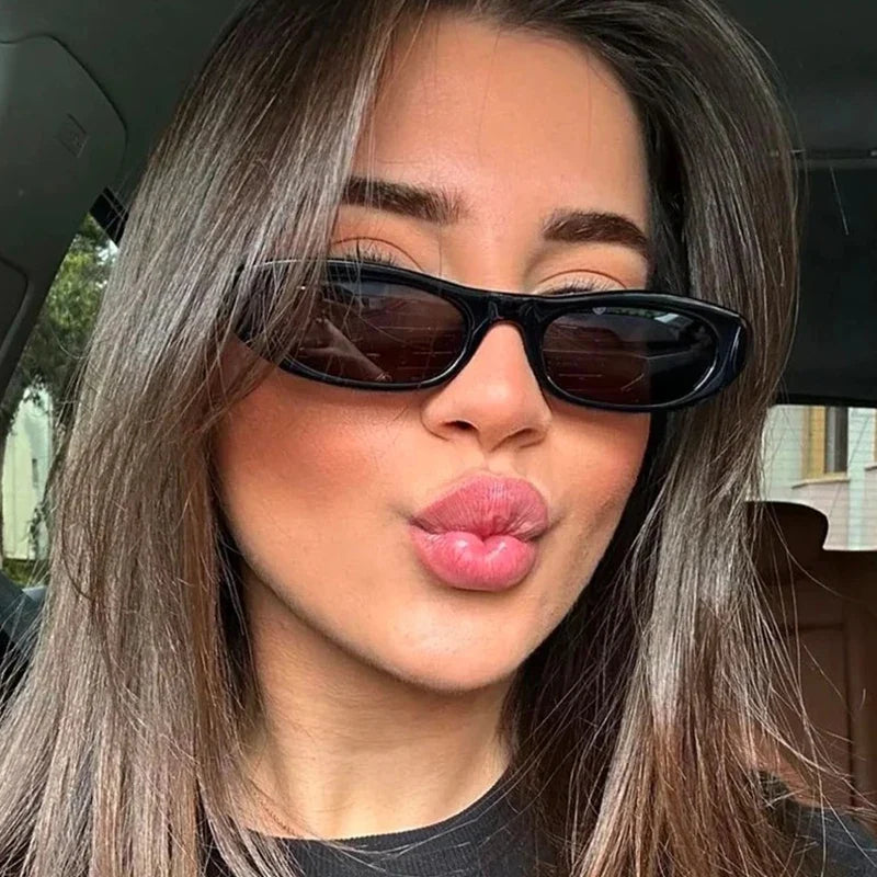 Fashion Cat Eye Sunglasses Women's Luxury Brand Small Oval Black Sun Glasses Women Goggle Trends Rectangle Eyewear UV