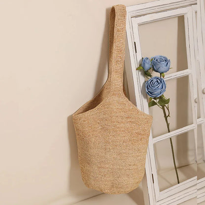 Lafite Grass Large Capacity Shoulder New Water Bucket Straw Woven Holiday Style Beach Versatile Women's Bag