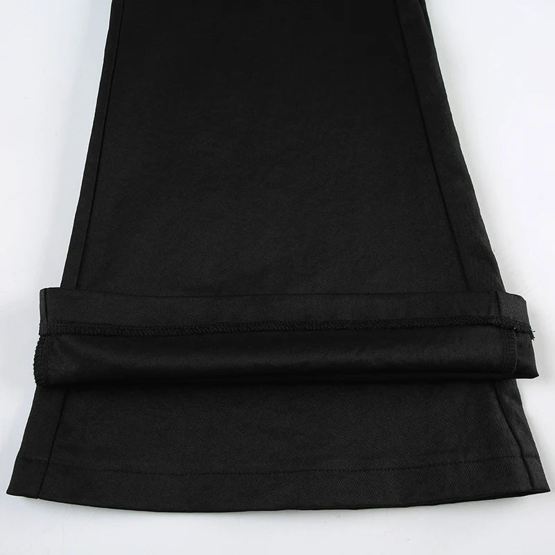 Irregular Waist Flared Pants Baggy Boot Cut Trousers Casual Basic All-match Streetwear Chic Fashion Outfits Women