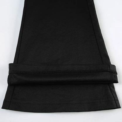 Irregular Waist Flared Pants Baggy Boot Cut Trousers Casual Basic All-match Streetwear Chic Fashion Outfits Women