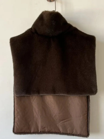 Cool Winter Women Artificial Fur Vest Turtleneck Sleeveless Pullover Female Mink Fur Jacket Instagram-Style Lady Eco Fur Outwear