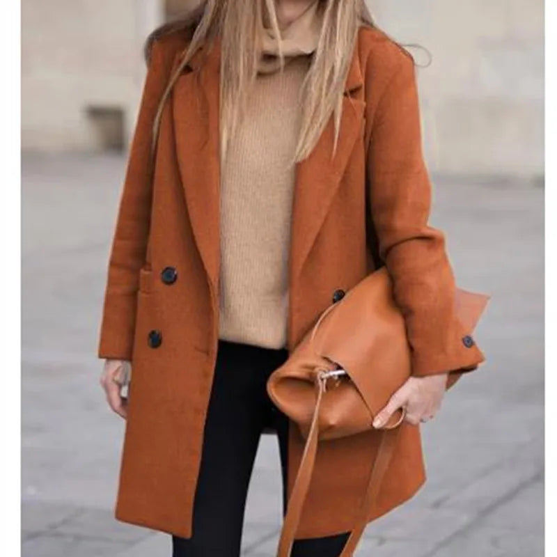 Autumn and winter Europe and the United States long long plus-size woolen women's coat woolen coat